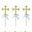 piker aniolki i krzyze zloty brokat niebieskie jix 13 5 cm 12 szt