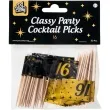 pikery 16 urodziny classy party czarno zlote 50 szt pd party