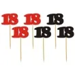 pikery 18 urodziny classic czerwono czarne 6 szt