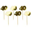 pikery 40 urodziny classic zlote metalik 6 szt