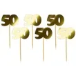 pikery 50 urodziny classic zlote metalik 6 szt