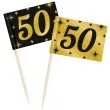 pikery 50 urodziny classy party czarno zlote 50 szt pd party