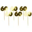 pikery 60 urodziny classic zlote metalik 6 szt