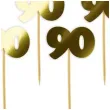 pikery 90 urodziny classic zlote metalik 6 szt