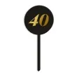 pikery akrylowe cyfra 40 urodziny czarne 6 szt