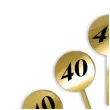 pikery akrylowe cyfra 40 urodziny zloty lustrzany 6 szt