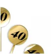 pikery akrylowe cyfra 40 urodziny zloty lustrzany 6 szt