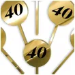pikery akrylowe cyfra 40 urodziny zloty lustrzany 6 szt
