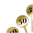 pikery akrylowe cyfra 50 urodziny zloty lustrzany 6 szt