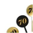 pikery akrylowe cyfra 70 urodziny zloto czarne 6 szt