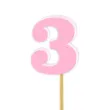 pikery akrylowe liczba 3 rozowy pastelowy 6 szt