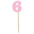 pikery akrylowe liczba 6 rozowy pastelowy 6 szt