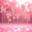 pikery baby shower girl stopki i smoczki rozowy jasny 6 szt