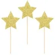 pikery brokatowe gwiazdki zlote partypal 6 szt