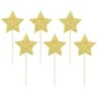 pikery brokatowe gwiazdki zlote partypal 6 szt