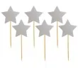 pikery gwiazdki srebrne 6 szt
