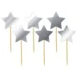 pikery gwiazdki srebrne metalik 6 szt