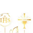 pikery komunia swieta ihs golabek i kielich bialo zloty partypal 6 szt