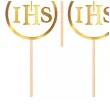 pikery komunia swieta ihs z krzyzem bialo zloty partypal 6 szt