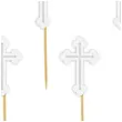 pikery krzyz biale 9 cm 6 szt