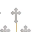 pikery krzyz srebrne 9 cm 6 szt