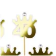 pikery liczba 40 korona z cyrkonia zlote metalik 6 szt