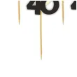 pikery liczba 40 z diamentem zlote metalik 6 szt