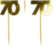 pikery liczba 70 korona z cyrkonia zlote metalik 6 szt