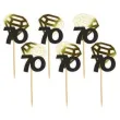 pikery liczba 70 z diamentem zlote metalik 6 szt
