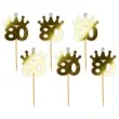 pikery liczba 80 korona z cyrkonia zlote metalik 6 szt
