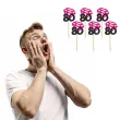 pikery liczba 80 z diamentem fuksja 6 szt
