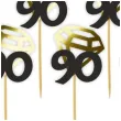 pikery liczba 90 z diamentem zlote metalik 6 szt