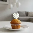 pikery na babeczki ozodba na muffinki eukaliptisowe serce dekoracja na komunie swieta 6 szt