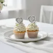 pikery na babeczki ozodba na muffinki eukaliptisowe serce dekoracja na komunie swieta 6 szt