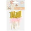 pikery roczek 1 urodziny rozowe godan 13 cm 10 szt