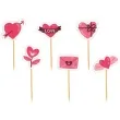 pikery serca dla zakochanych mix rozowy 6 szt