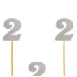 pikery urodziny 2 blekitno srebrne 6 szt