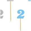 pikery urodziny 2 blekitno srebrne 6 szt