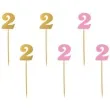 pikery urodziny 2 rozowo zlote 6 szt