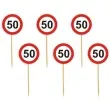 pikery urodziny 50 traffic birthday 6 szt