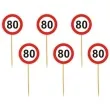 pikery urodziny 80 traffic birthday 6 szt