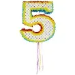 piniata cyfra 5 grochy teczowa folat 49 cm