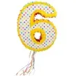 piniata cyfra 6 grochy teczowa folat 49 cm