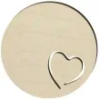 podkladka drewniana serce kontur okragla 10 cm