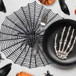 podkladka na stol pajeczyna z pajakiem halloween czarny guirca 38 cm