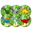 podkladki drewniane dinozaury mix 6 szt