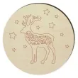 podkladki drewniane jelen i gwiazdy 6 szt