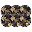 podkladki drewniane liscie palmy zloto czarne 6 szt