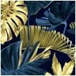 podkladki drewniane liscie palmy zloto granatowe 6 szt