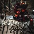 podkladki na stol pajeczyna czarny partydeco 27 5 cm 4 szt